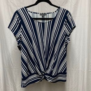 Adrianna Papell | Short Sleeve Tie Front Blouse